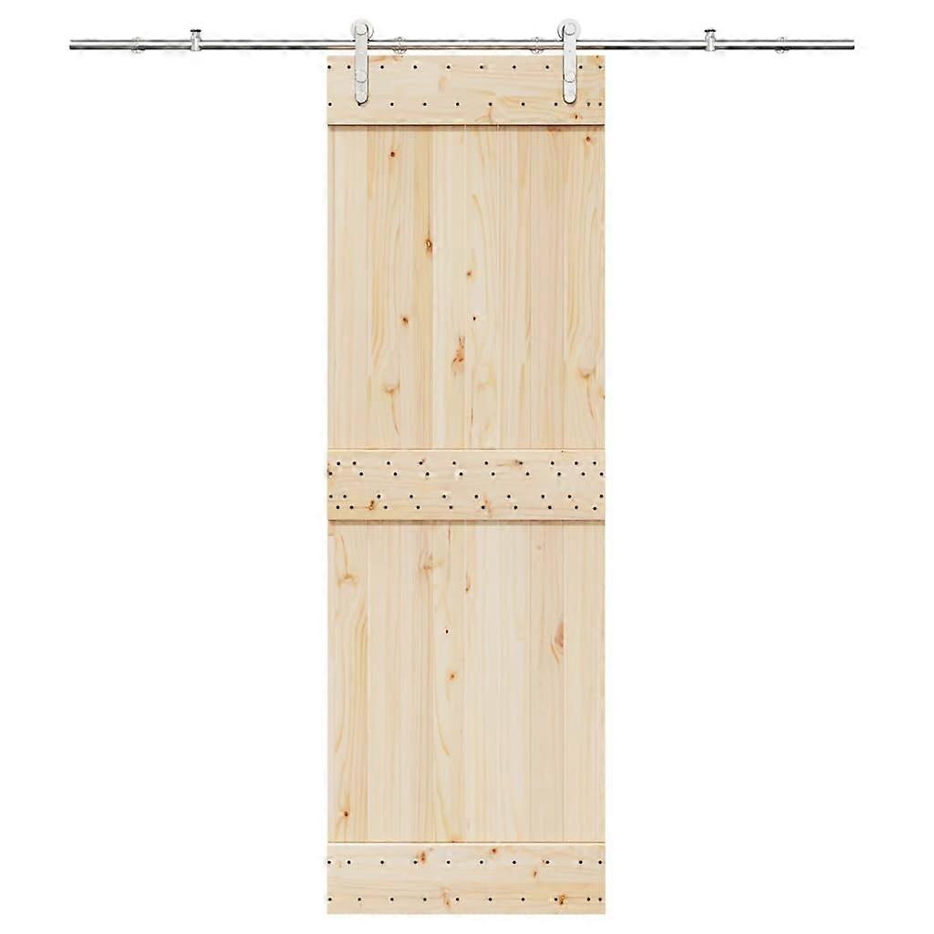 Sliding door fitting set 200 cm stainless steel silver