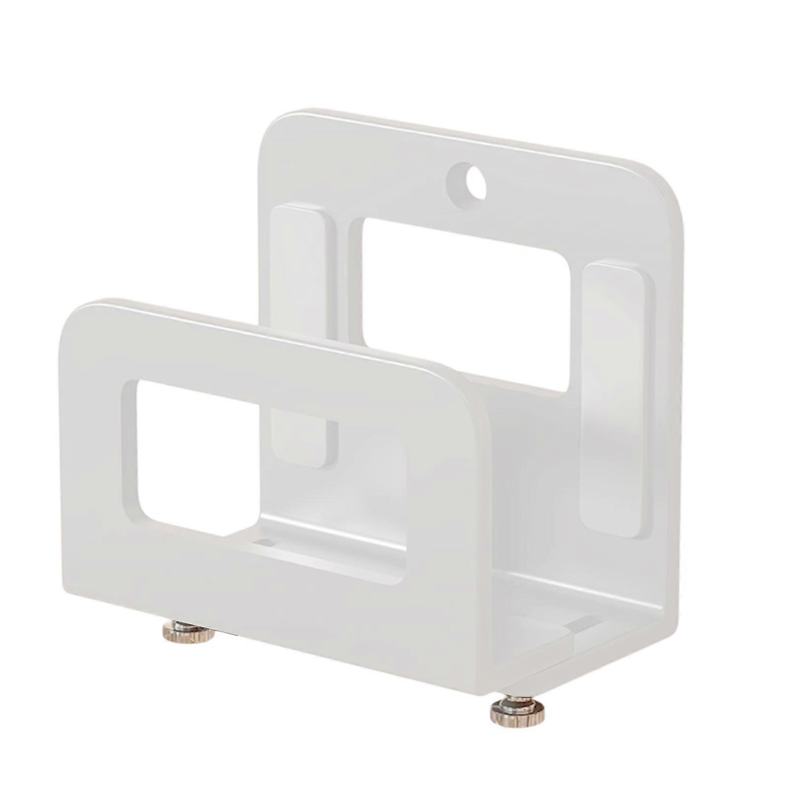 Multifunctional Steel Wall Shelf For Router Storage Space Saving Design Drillless Installation Holds Multiple Devices  White