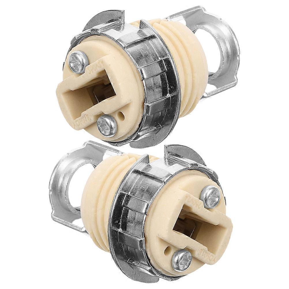 2pcs Ceramic G9 Light Threaded Socket Screw-in Light Bulb Socket Light Bulb Holder Replacement
