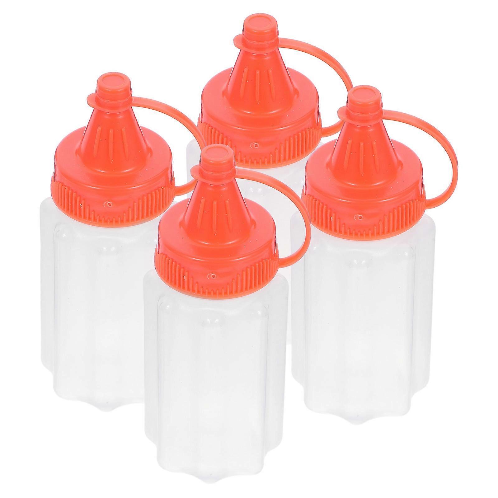 4Pcs Mini Sauce Squeeze Bottle Squeeze Condiment Bottles Ketchup Honey Bottle