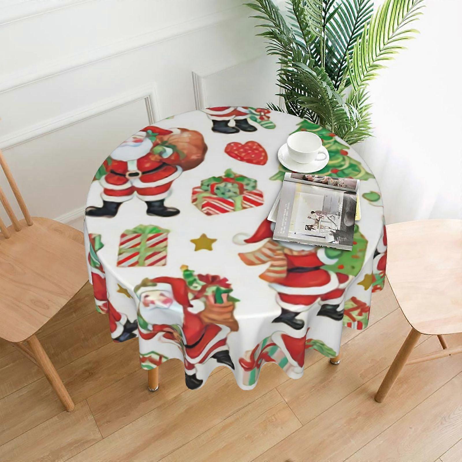 Merry Christmas Rectangular Tablecloth, Water Resistance Antiwrinkle Spillproof Soft Fabric, compatible with 60in Table