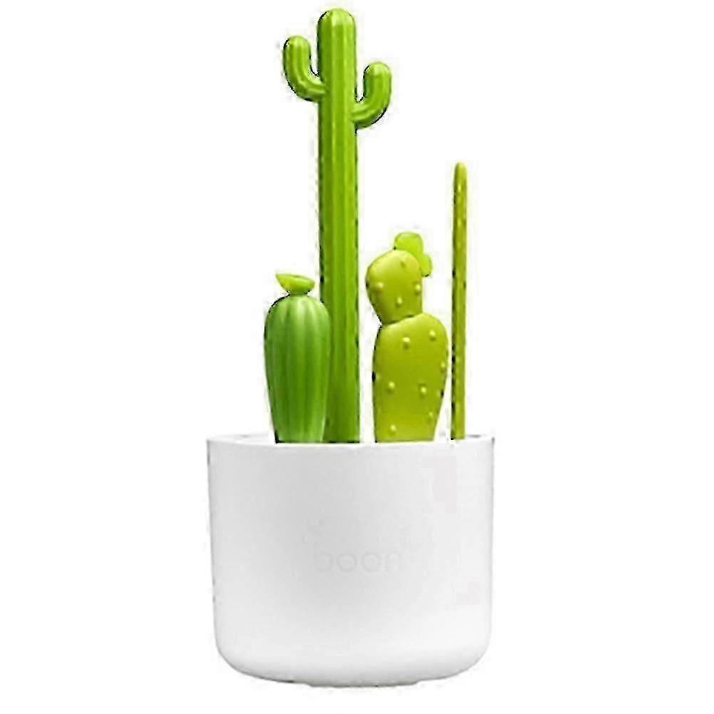 Cactus-shape Bottle Cleaning Brush Set Multifunctional Baby Bottle Brush With Drain Base