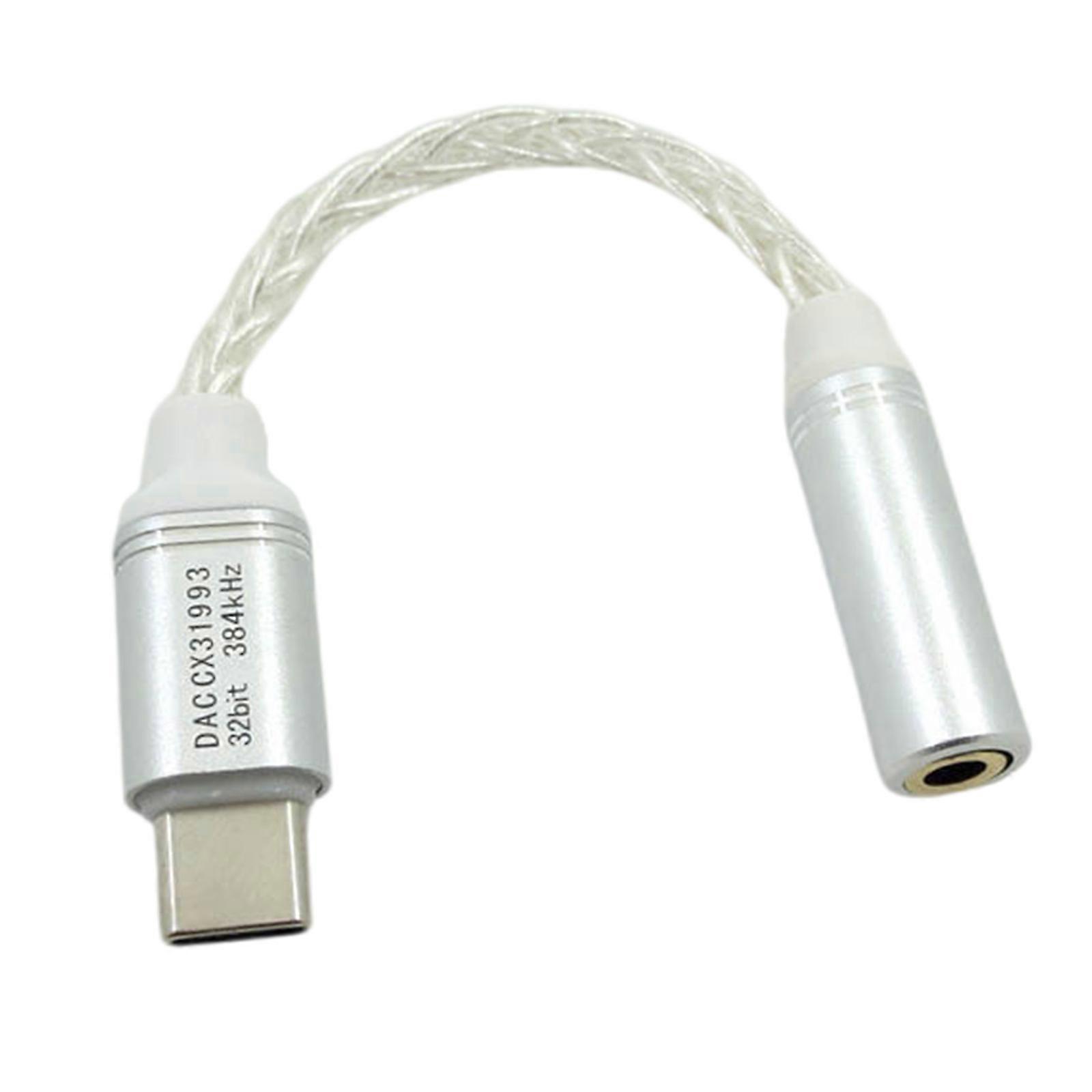 Small USB C to 3.5mm Adapter HiFi USB Type C to 3.5mm Headphone Amplifier Sound Decoders for Travel Use CX31993 Multicolor