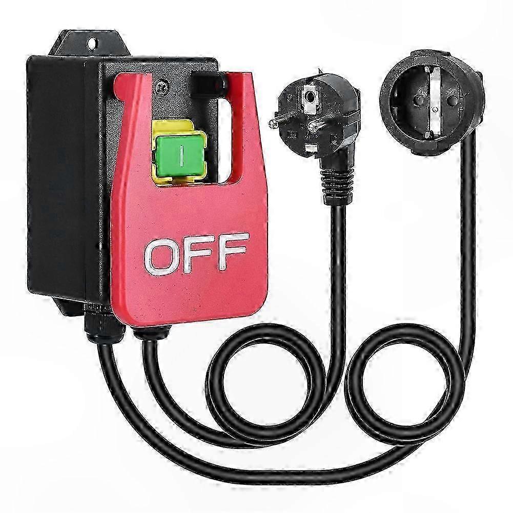 Single Phase On/Off Switch with Emergency Stop Paddle, EU Plug-Compatible