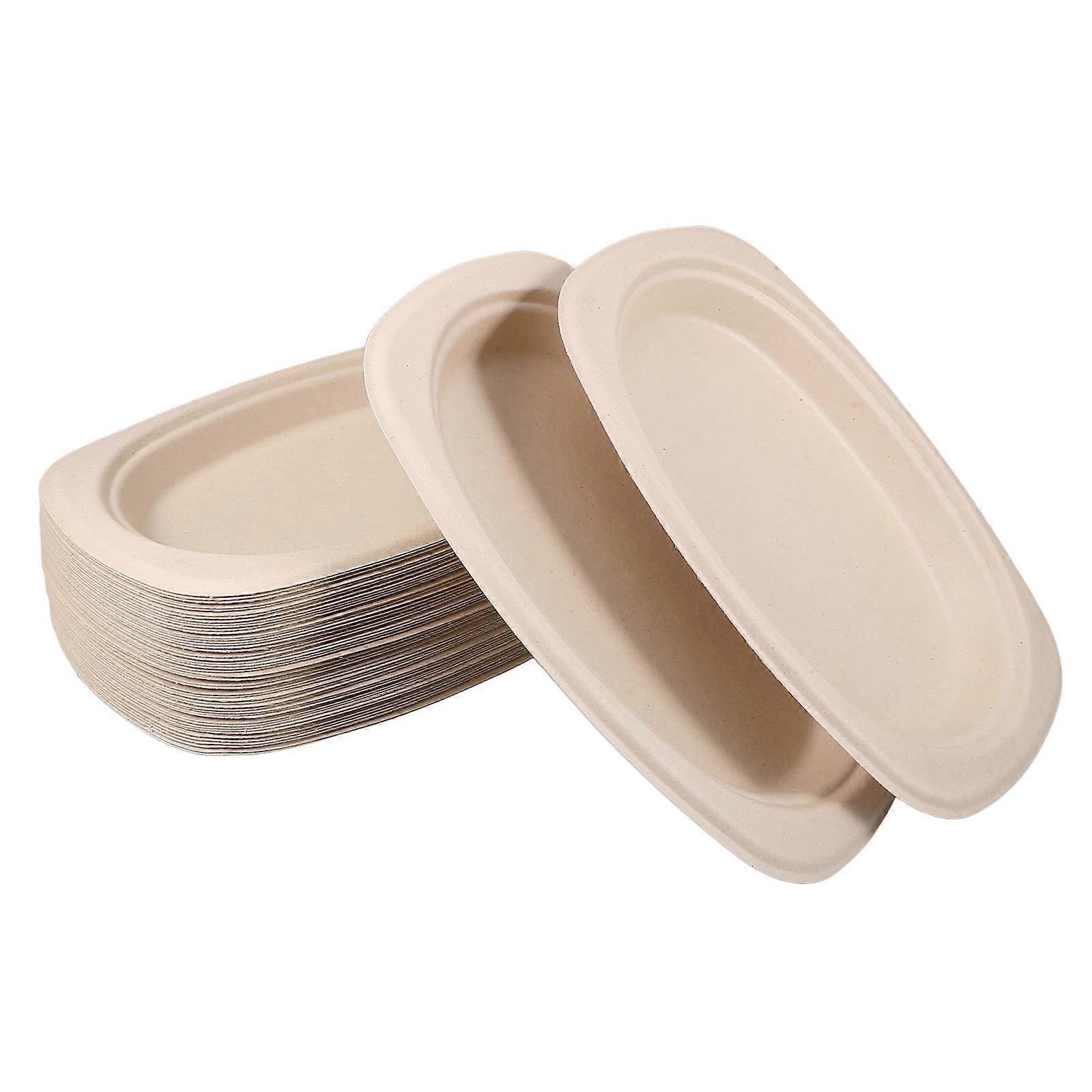 Oval Paper for Party 50Pcs Beige