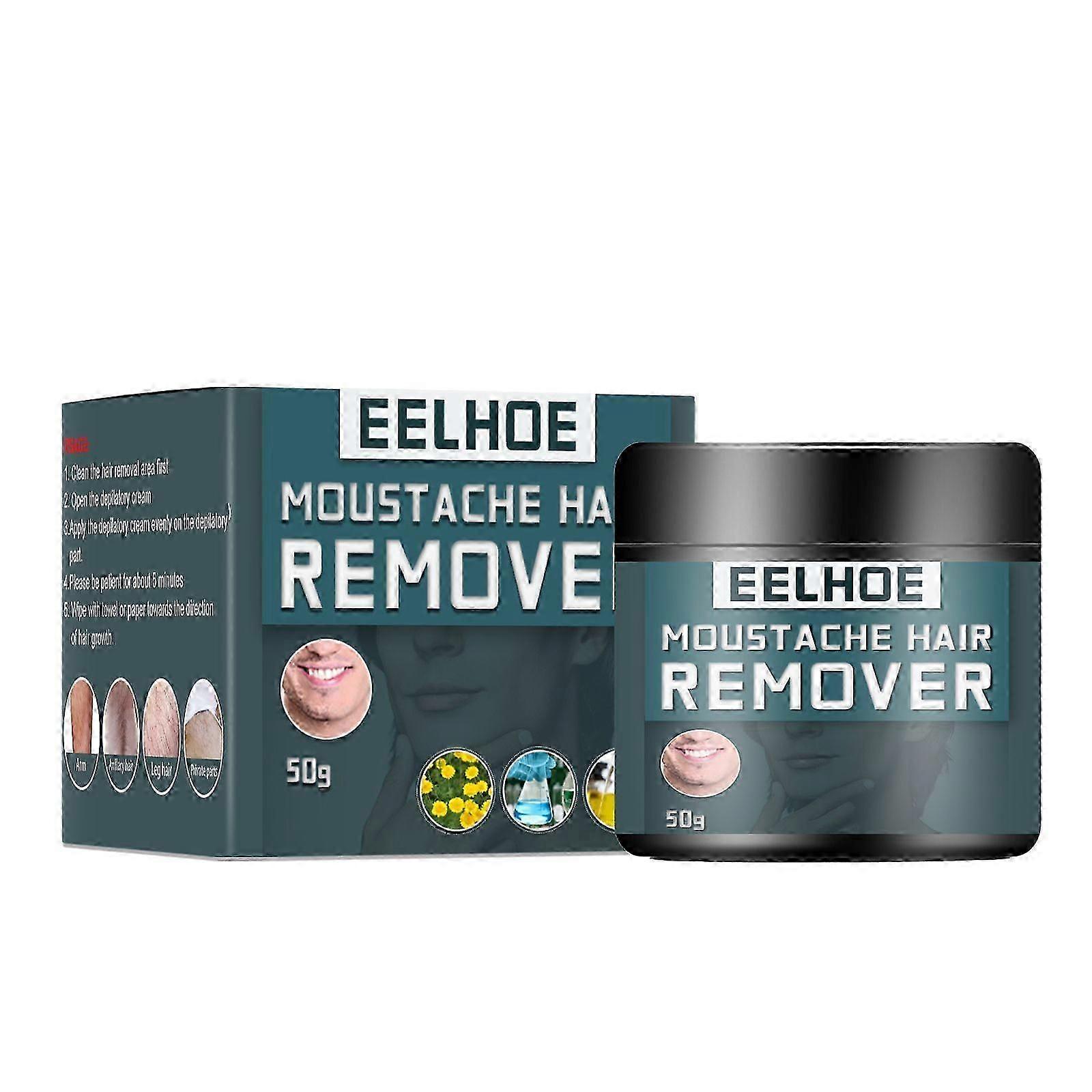 Men's Gentle Hair Removal Cream  FastActing, NonIrritating Formula with Asiaticum Extract for Face, Armpits, Legs  Chest  PoreConstricting  Eas