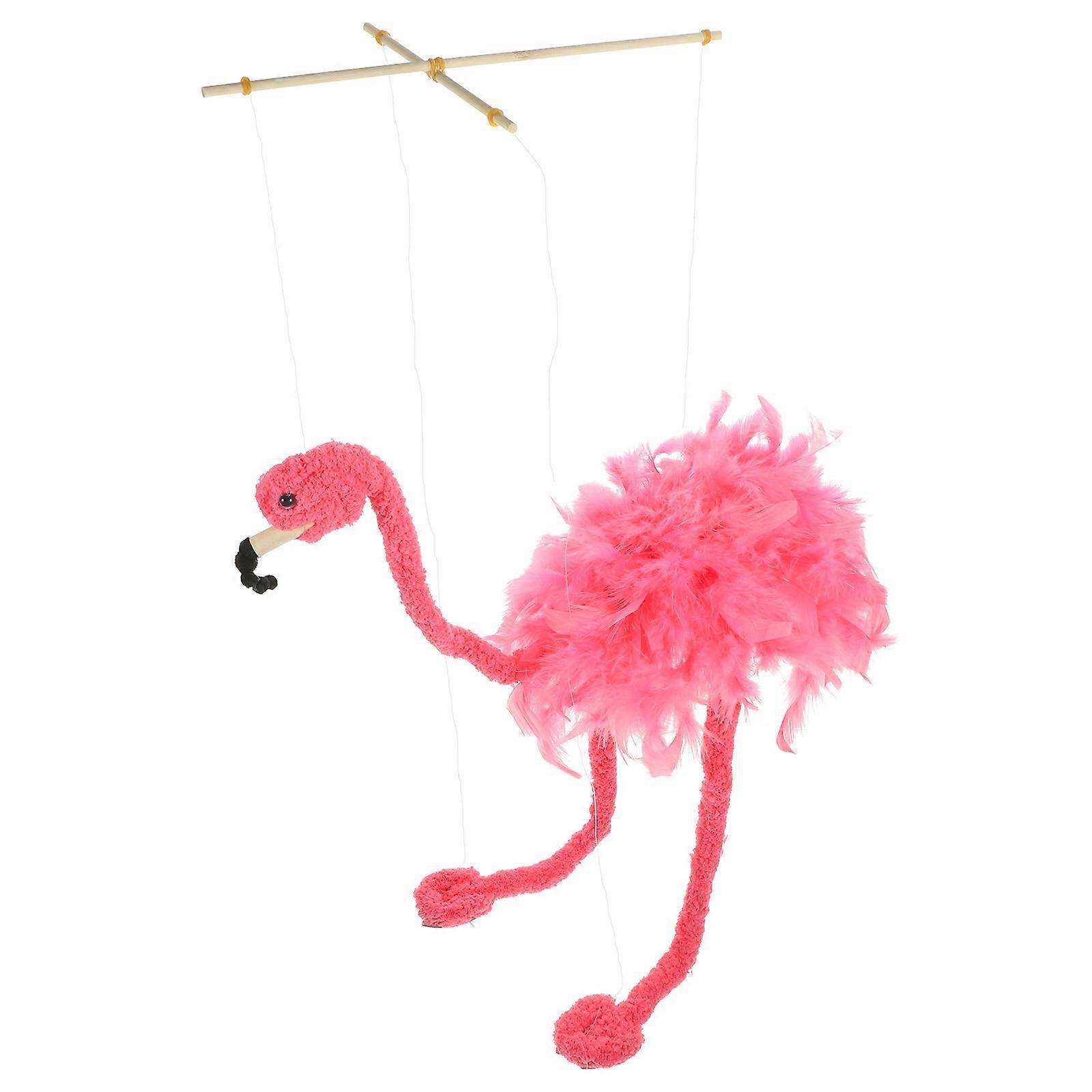 Flamingo Marionette Puppet Plush Animals Marionette Puppet Interactive Puppet