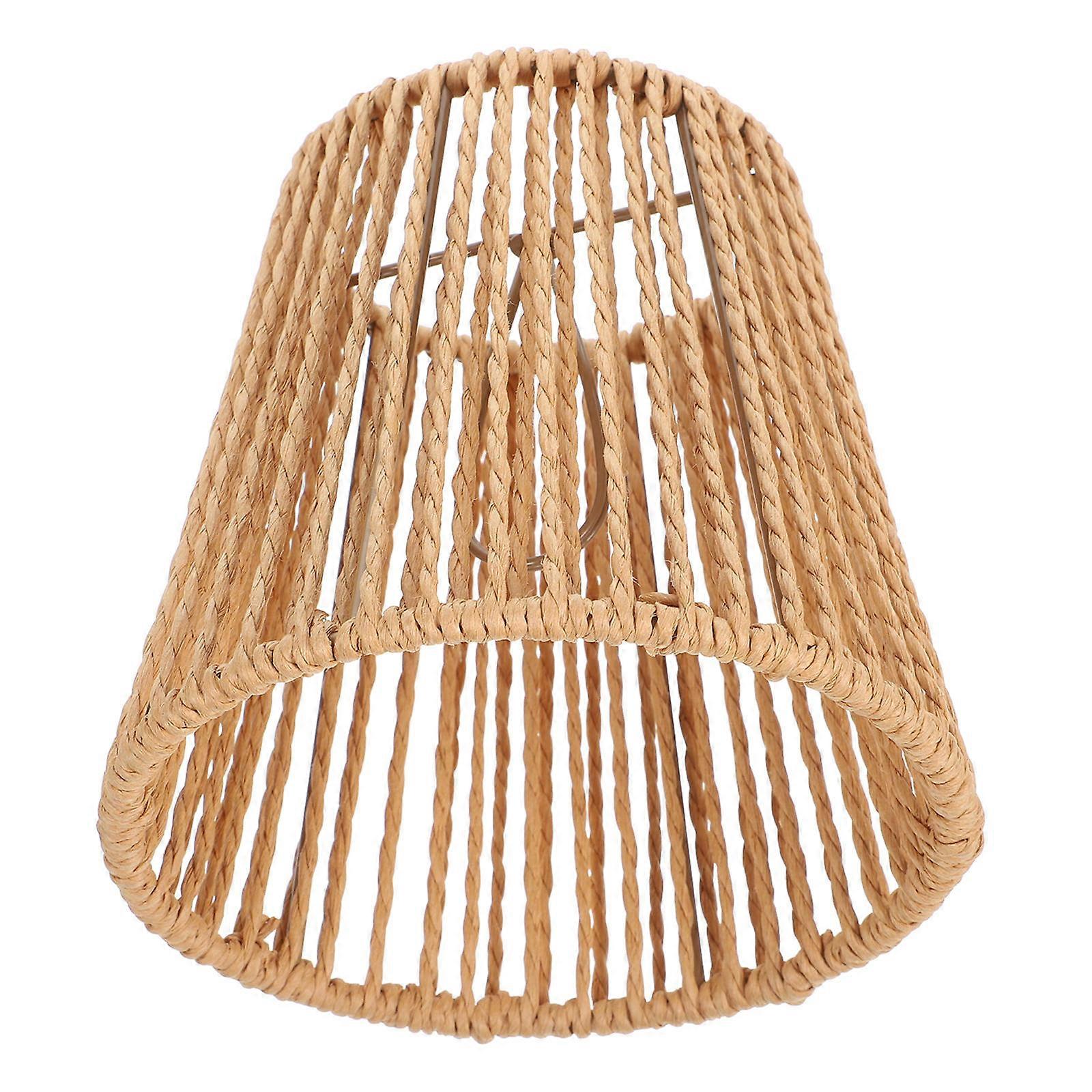 Striped Lampshade for Ceiling Lamp with Paper Rope Rustic Replacement
