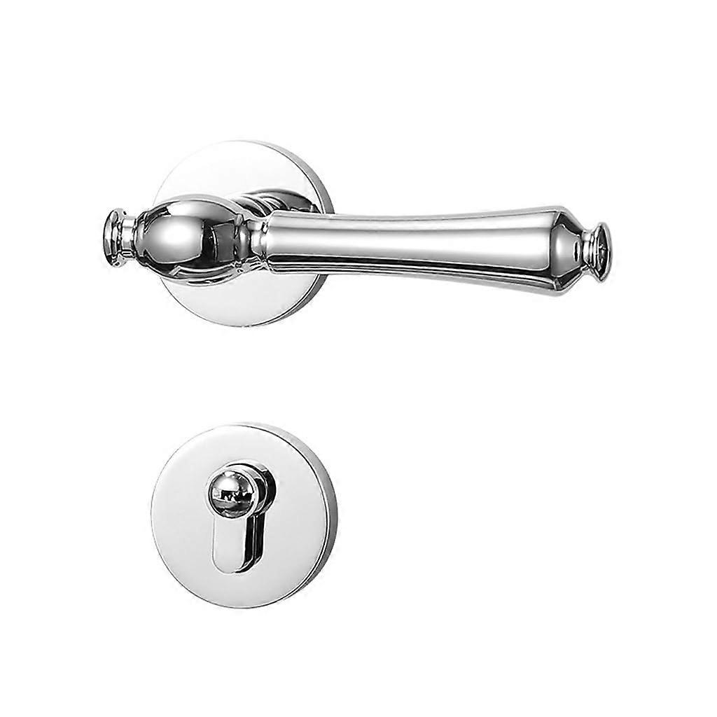 Zinc Alloy Interior Door Lever Handle Lock Set for Bedroom with Smooth Silent Operation 13.6CM