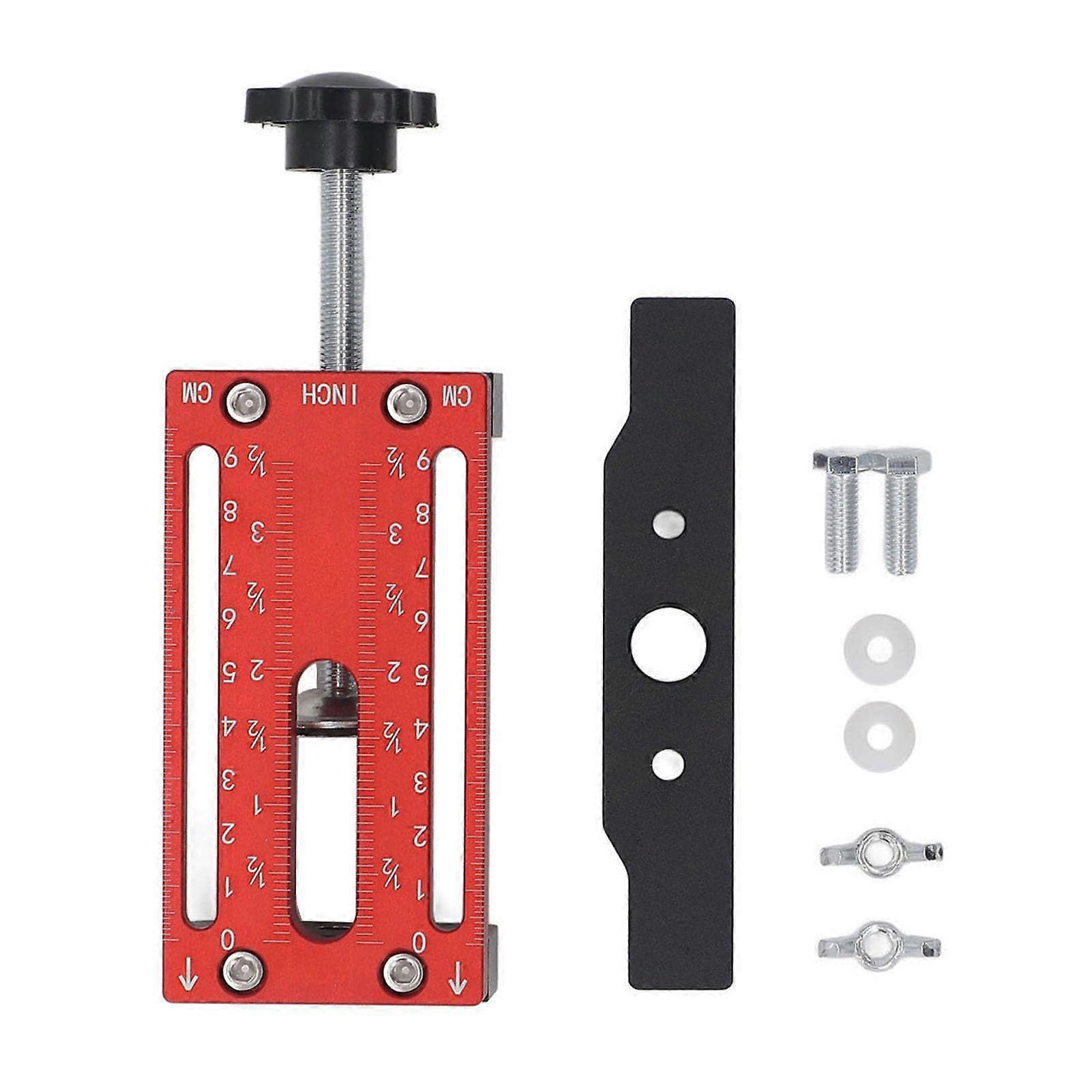 Adjustable Cabinet Door Mounting Jig with Clamp, Heavy Duty Aluminum Hinge Installation Tool
