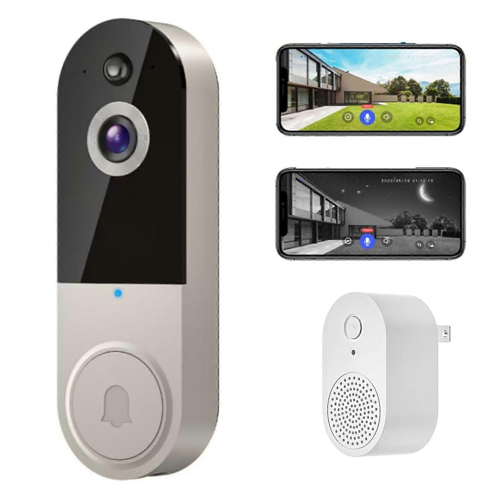 Wireless Video Doorbell 1080p HD with Night Vision, AI Motion Detection, TwoWay Audio, T50 Beige