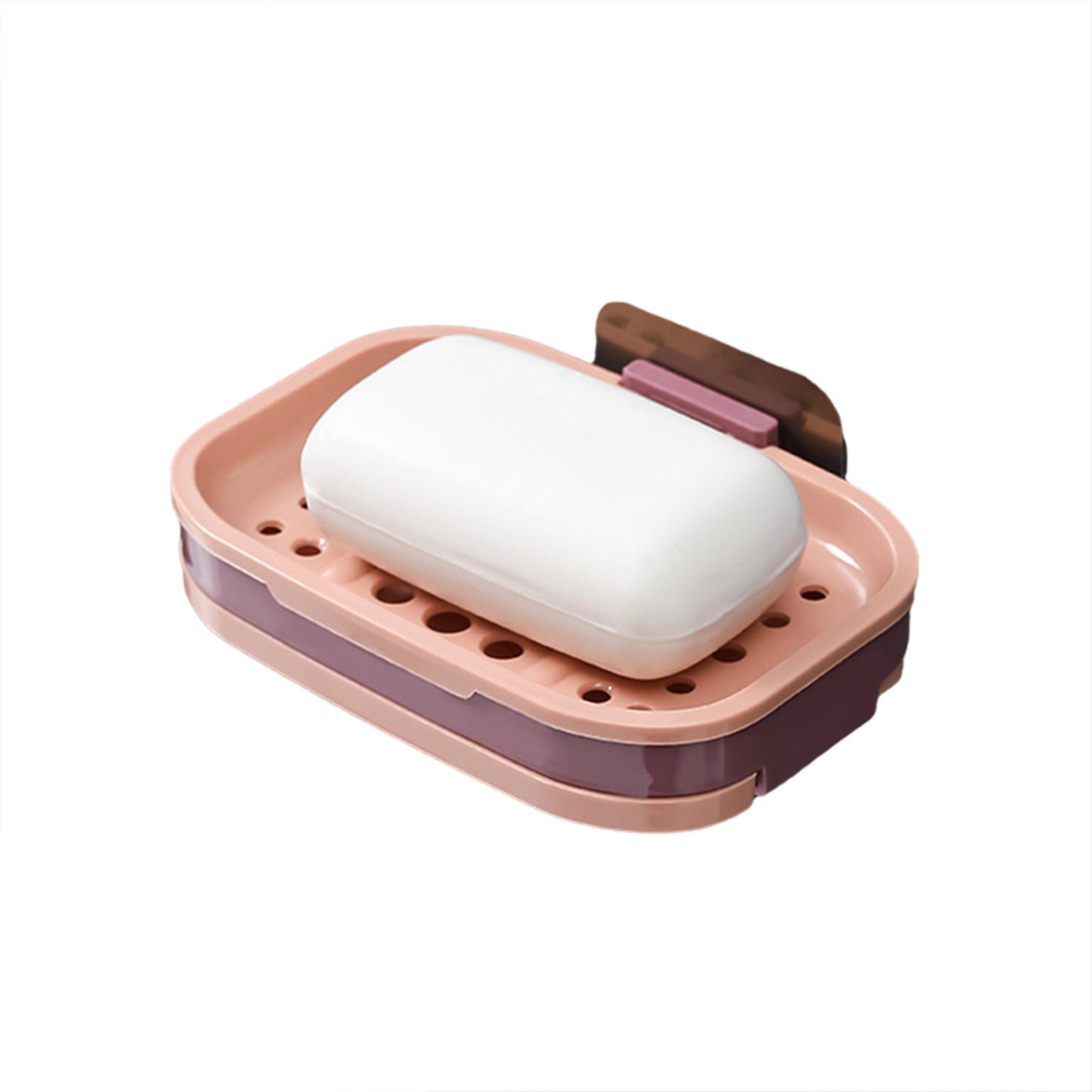 Self-adhesive Soap Dishes Dual Layer Self-draining Soap Box