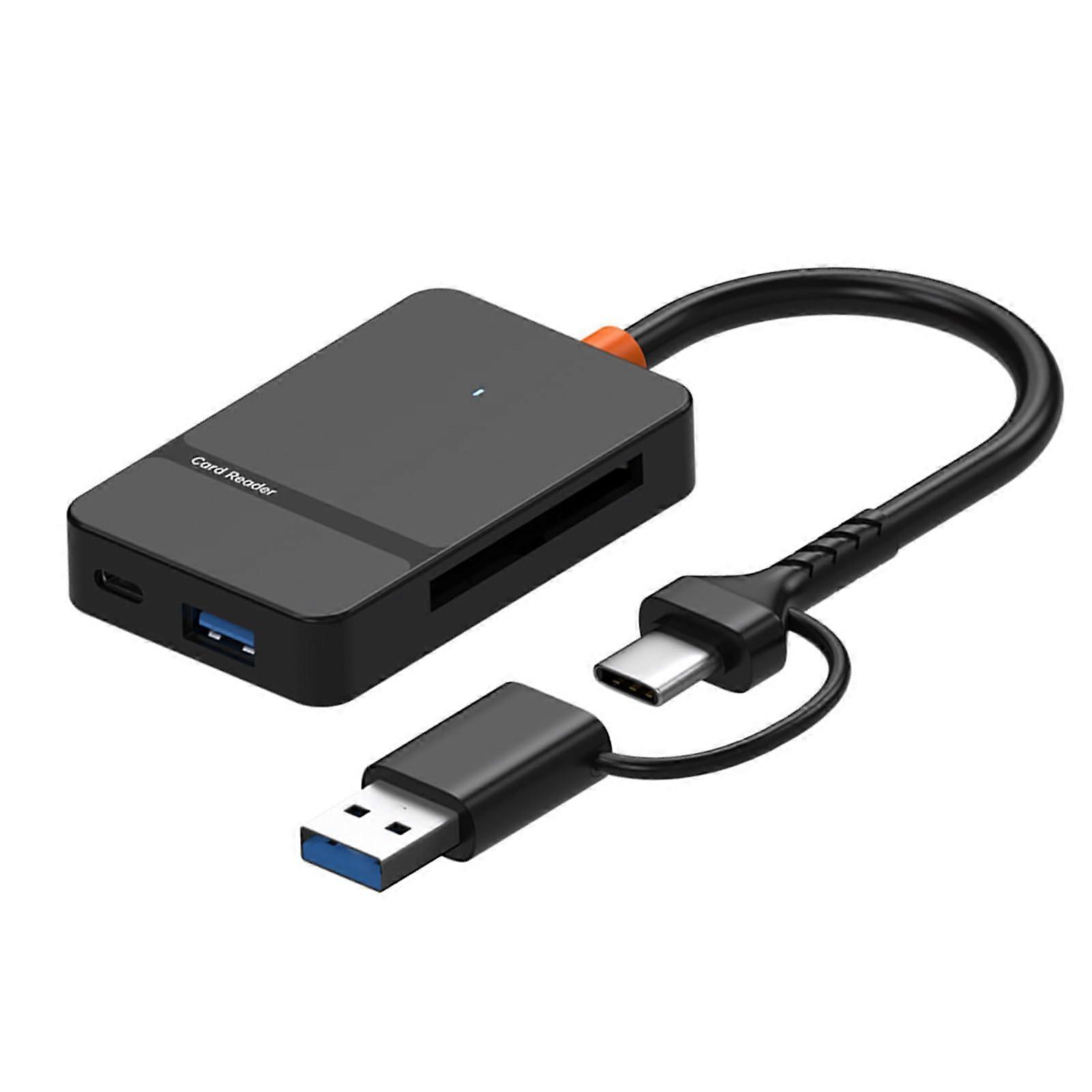 USB C OTG Card Reader with Dual USBA TypeC Ports, Speed USB3.0, MultiFormat Support