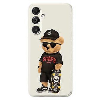Compatible For Samsung Galaxy A16 5G / 4G Case Cool Bear Pattern Printing Straight Edge TPU Phone Back Cover