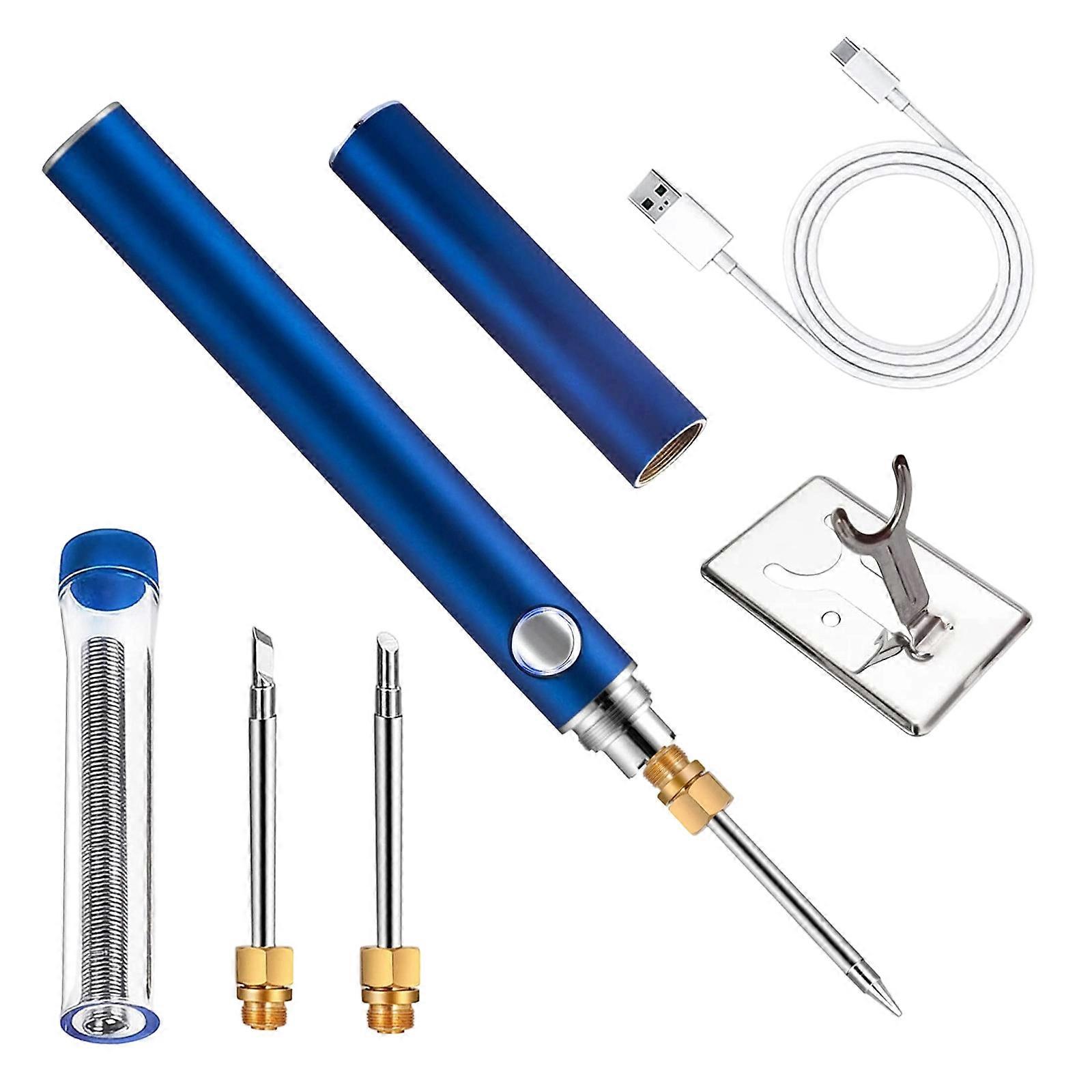 Adjustable Temperature Soldering Tool USB Charging Capability Wood Handle Design for Quick Heating Efficient Portable Application Multicolor