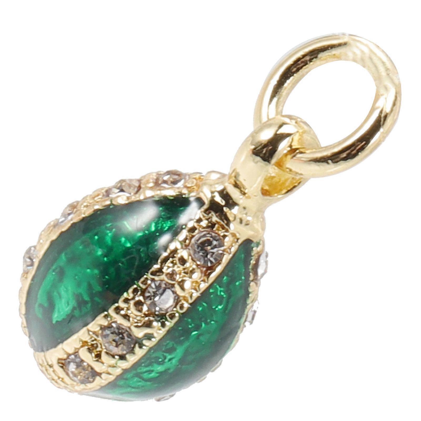 Green Easter Egg Pendant Charm for DIY Jewelry Making Crafts