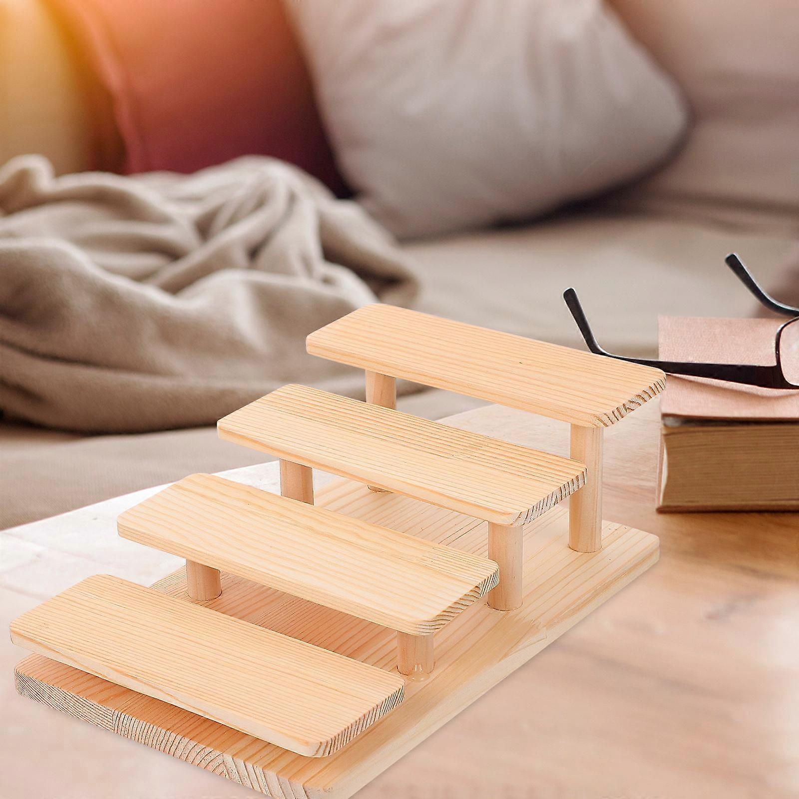 Beige Glasses Display Shelf Solid Wood Rack for Sunglasses 1Pcs Storage