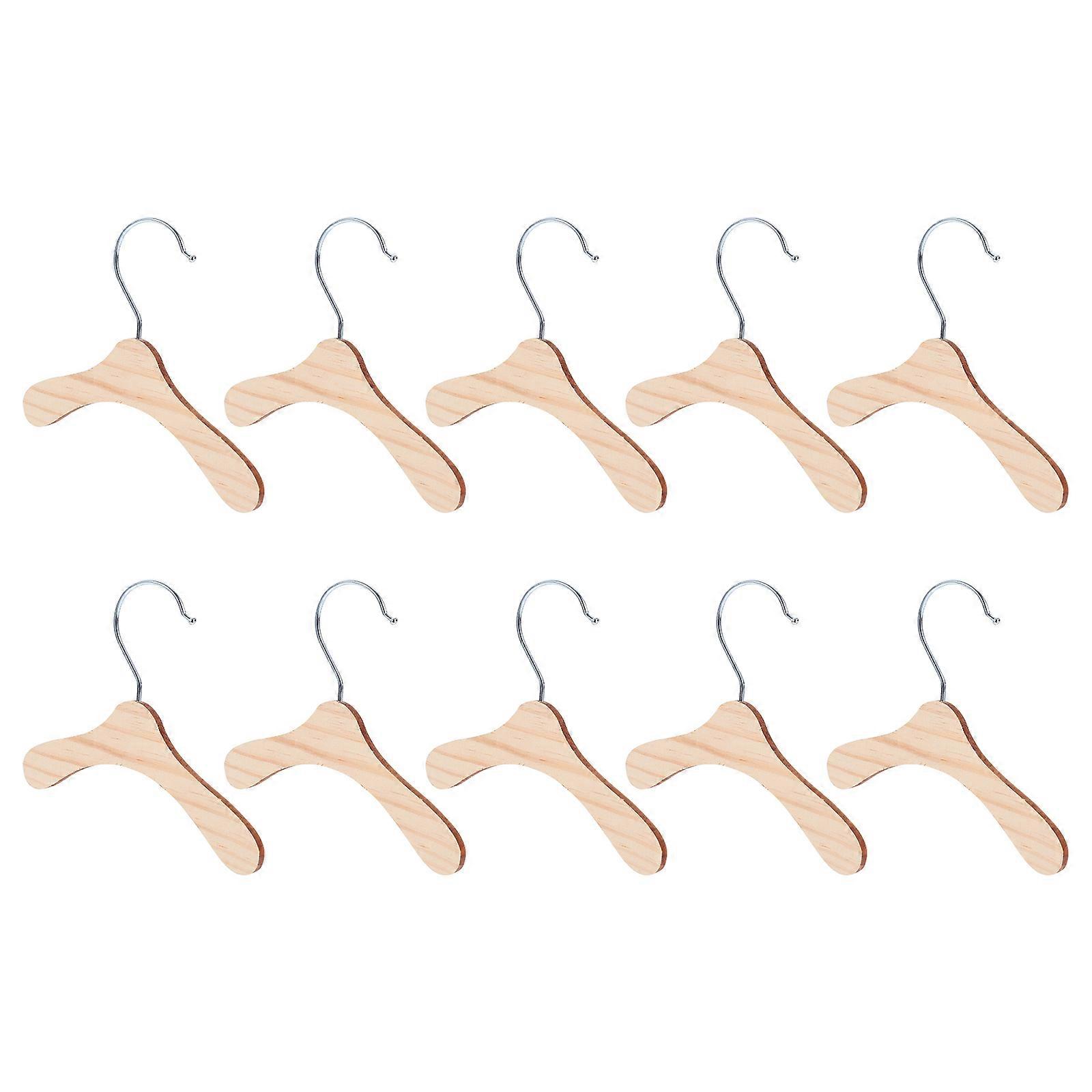 Pet Clothes Hanger Wooden Rack for Storage 10Pcs Practical Silver