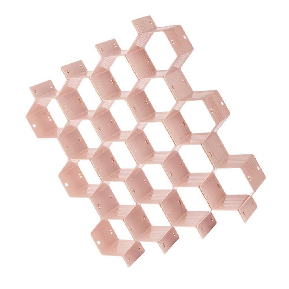 Plastic Honeycomb Style Drawer Divider for Storage Use in Pink