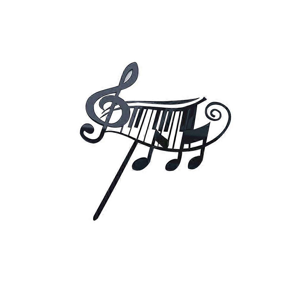 Cake Toppers Paper Note Music Shape for Fruit Picks 5Pcs Black