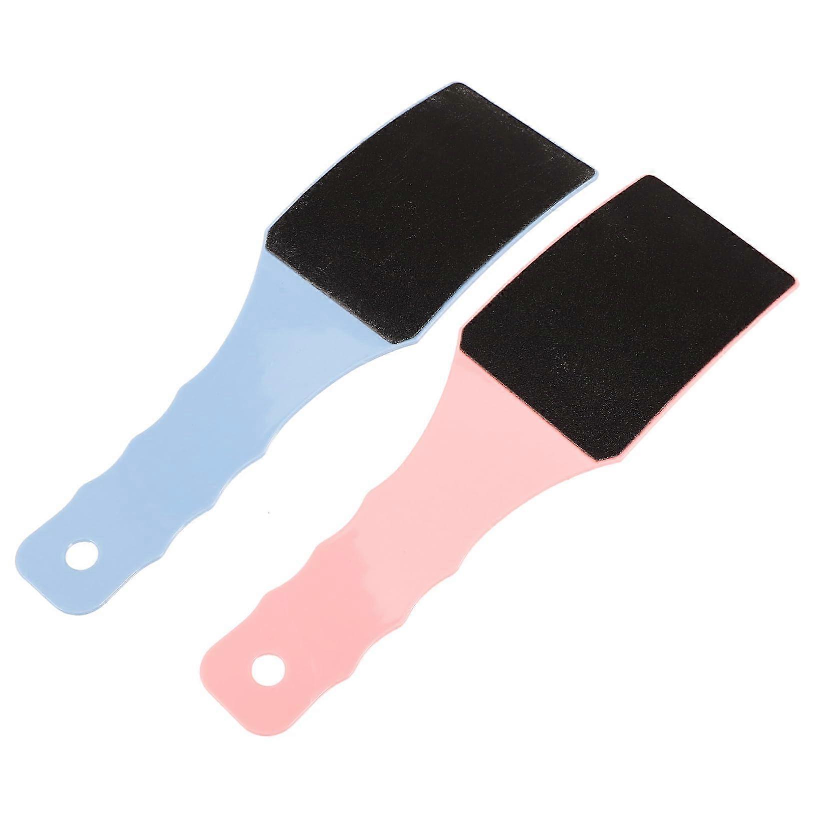 2pcs Double Sided Foot File Callus Remover with Ergonomic Curved Handle for Smooth Heels Ref: 9816