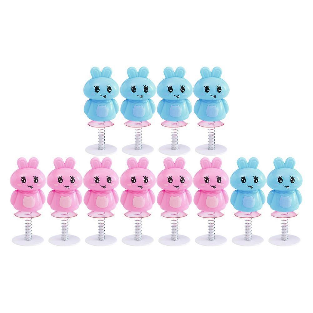 Desktop Rabbit Toys for Playing 12Pcs Rabbit Spring Playthings ABS Material