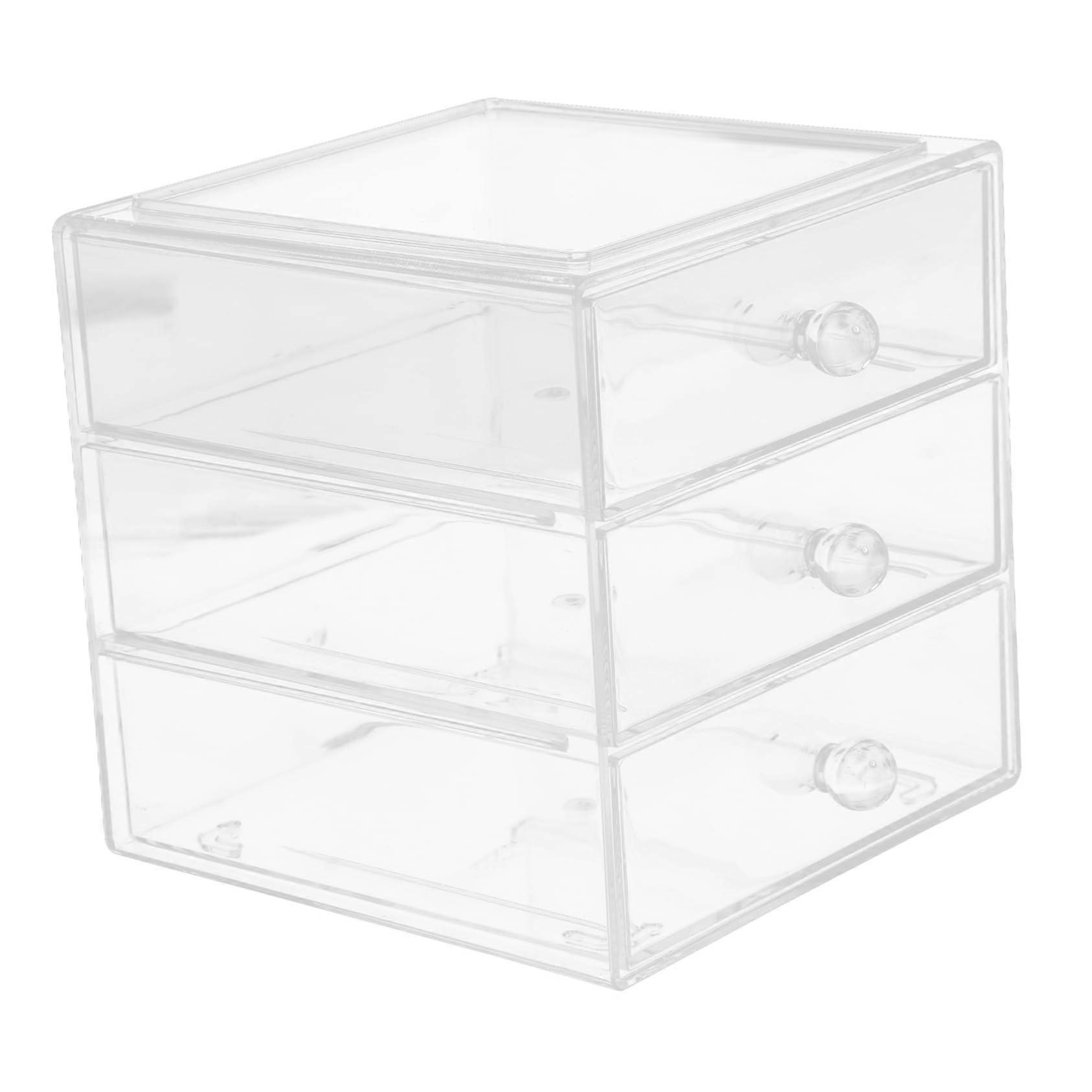 Acrylic Desk Organizer with Drawers, 3Layer Makeup Storage Box, Clear SpaceSaving Design