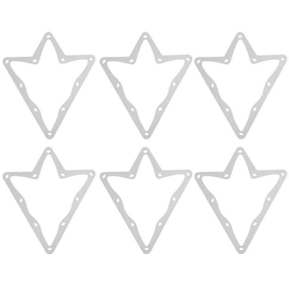 6Pcs White Billiard Magical Rack Smooth Surface AntiTear Pool Rack Sheet Triangle Positioning Rack Pool Table Use