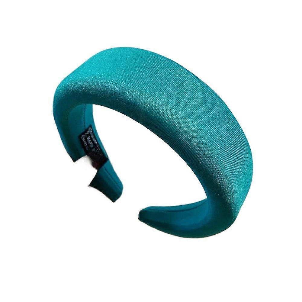 Headband for Women Wide Solid Color Thick Sponge AntiSlip Grip Dark Green 2 Pack