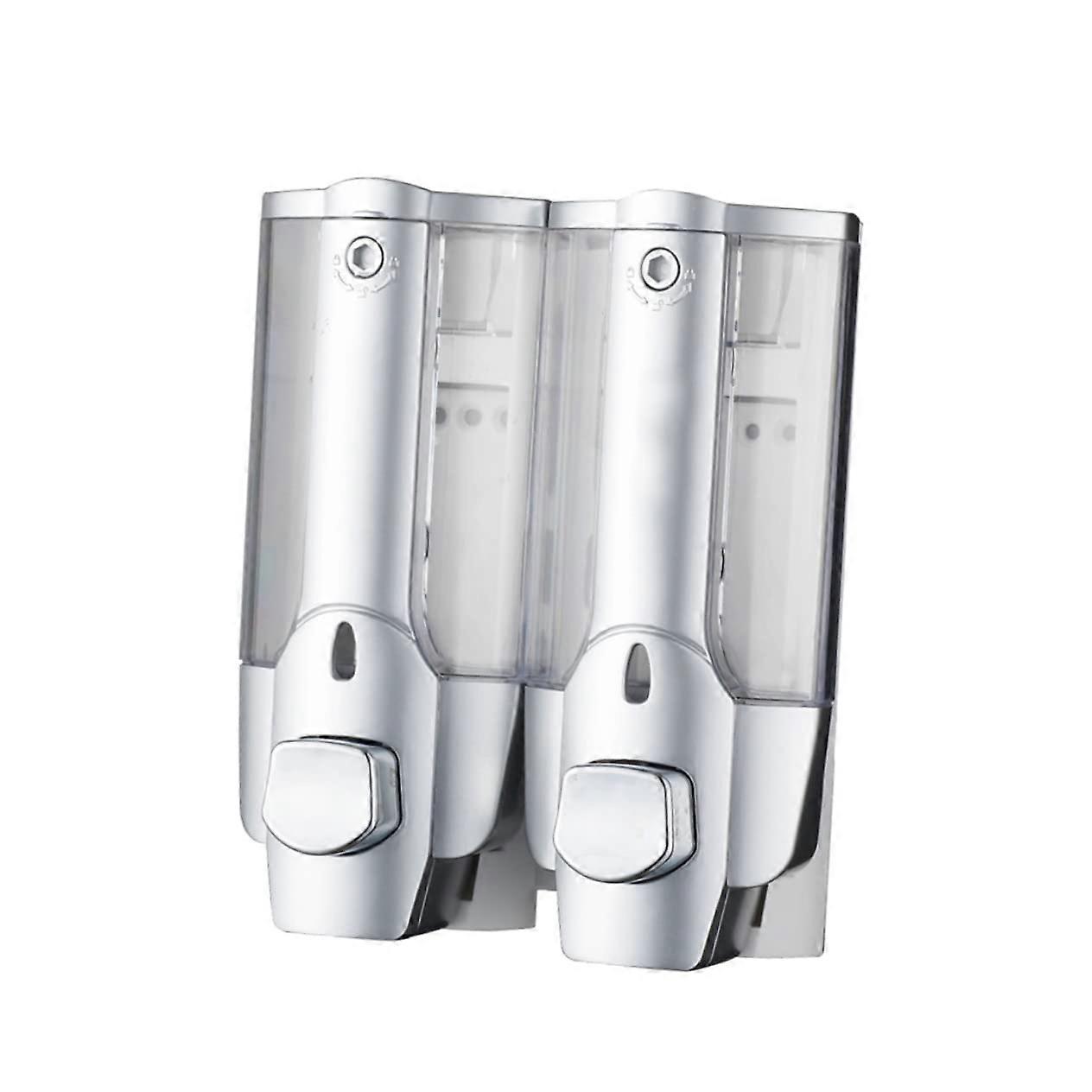 Double Head Wall Mounted Soap Dispenser 350ml Refillable for Bathroom and Commercial Use