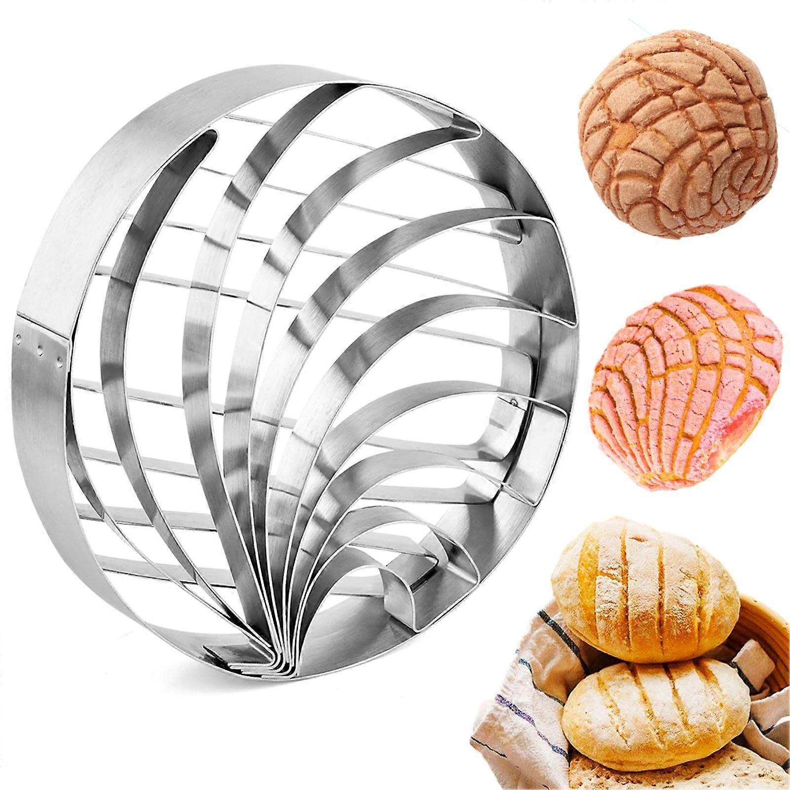 4 Inch Stainless Steel Concha Bread Cutter Double Sided Mold for Precise Cookie and Bread Patterns