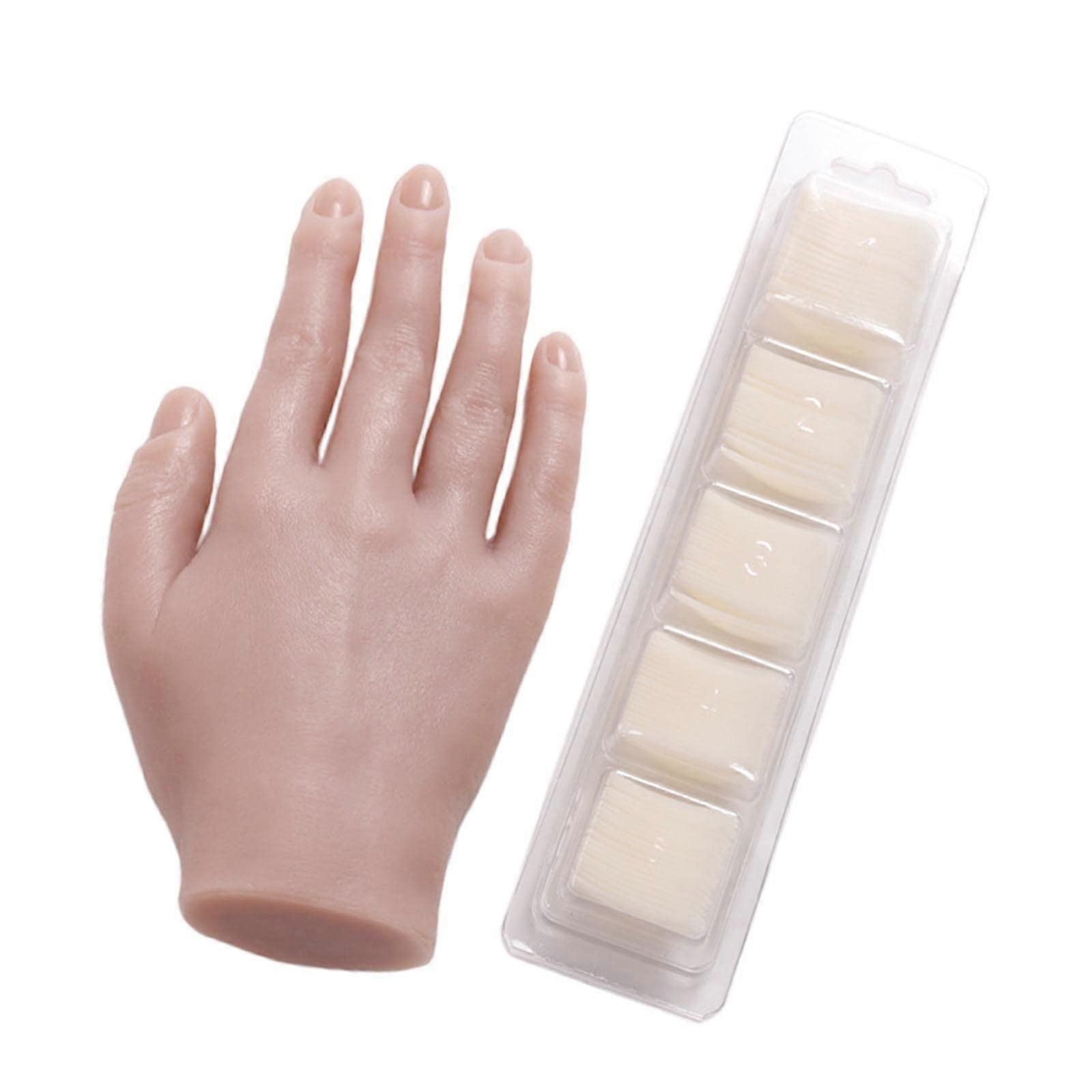 Nail Practice Hand Flexible Silicone Mannequin with Movable Fingers and Realistic Durable Surface