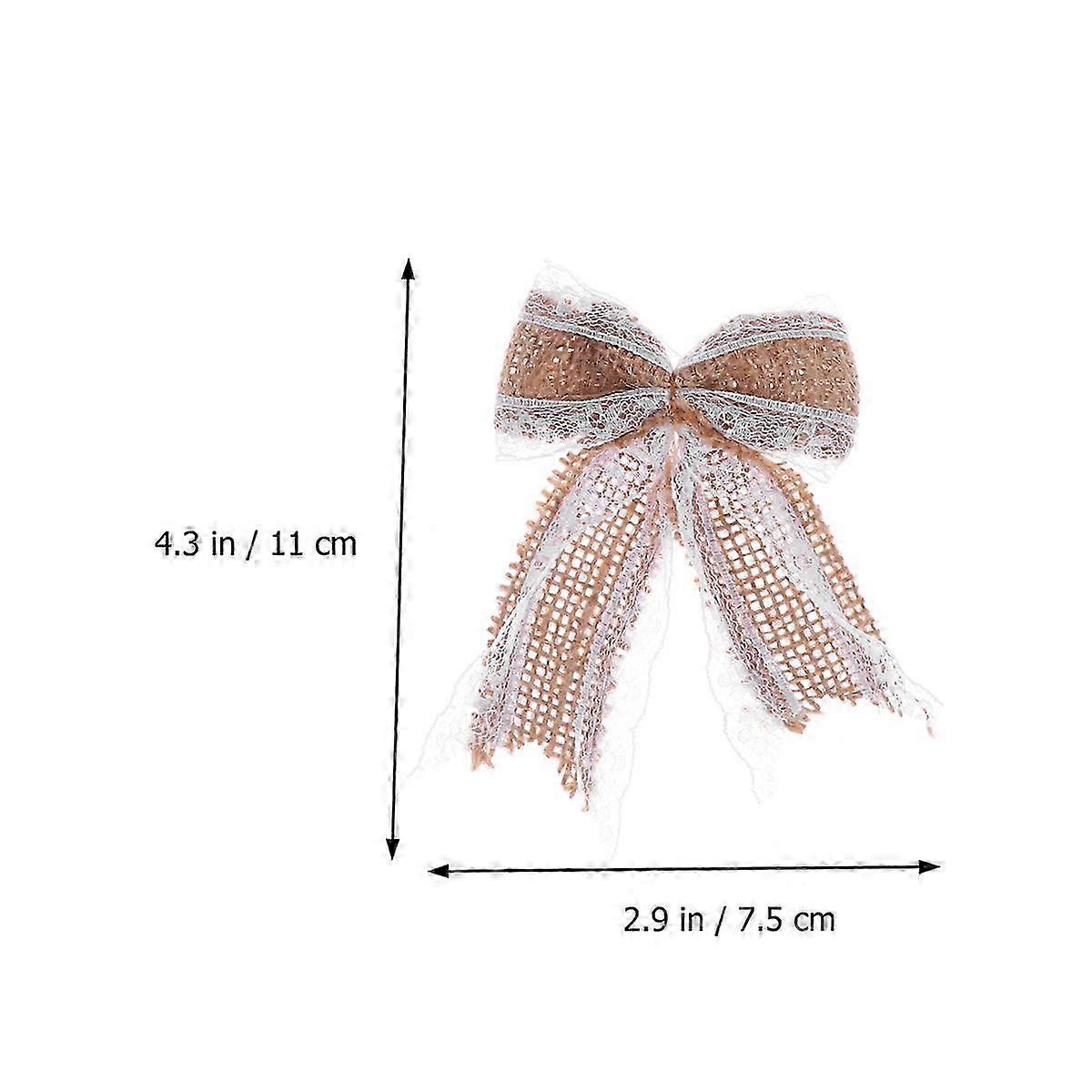 Butterfly Bowknot Hessian Bowknot Set for Decor 6Pcs Rustic Burlap Bows