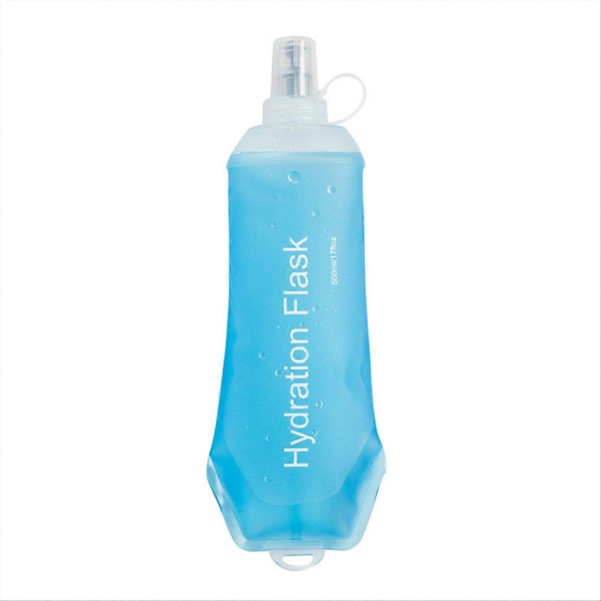 500ml Soft Flask,TPU Foldable Soft Water Bottle for Hydration Pack, A