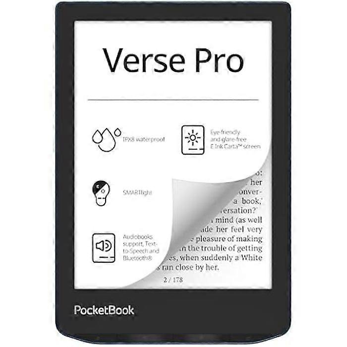 PocketBook Verse Pro E-Reader - Waterproof IPX8 - 7" Screen - Adjustable SmartLight - Blue