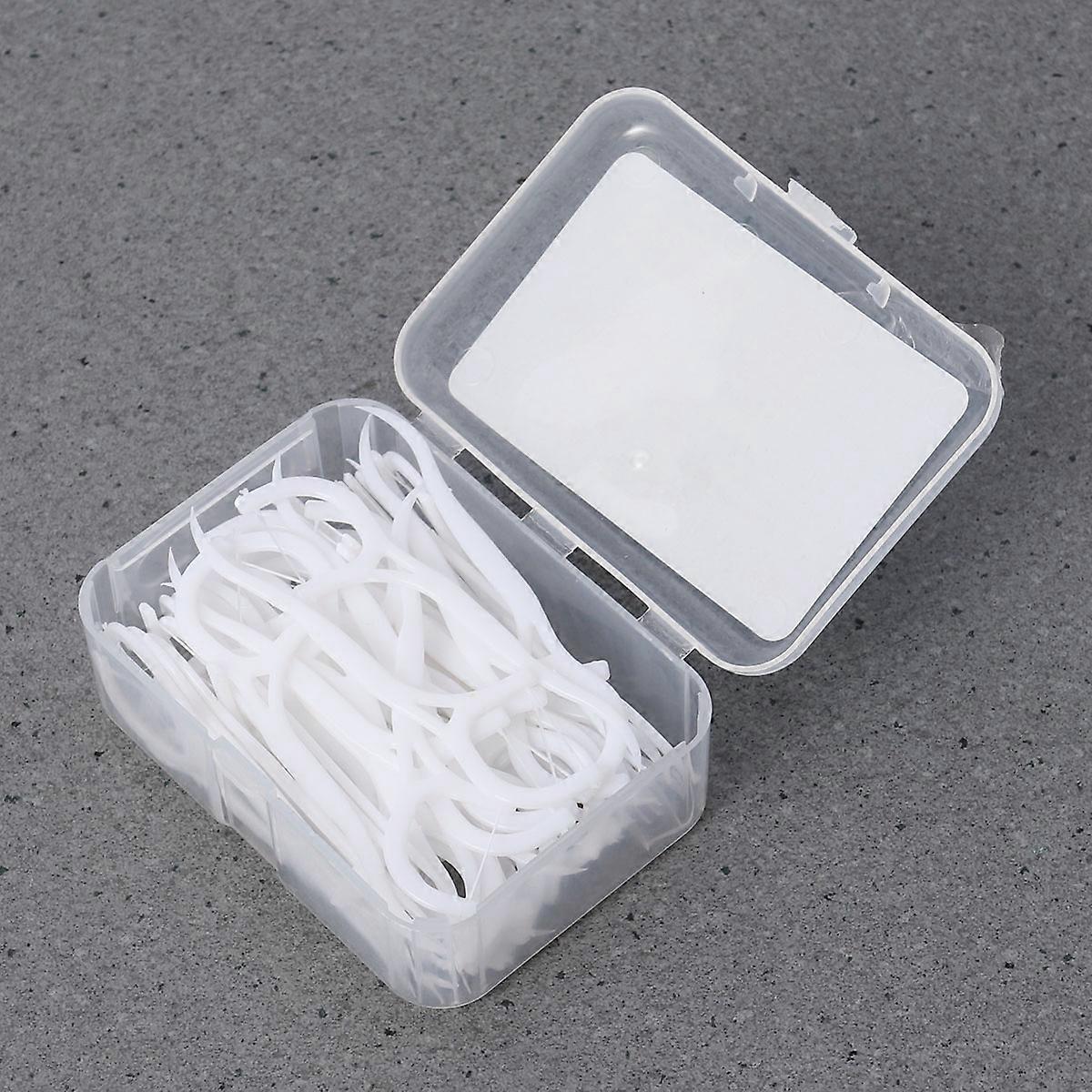 Clean Floss Pick Teeth Cleaner for Teeth Cleaning 50Pcs White Plastic