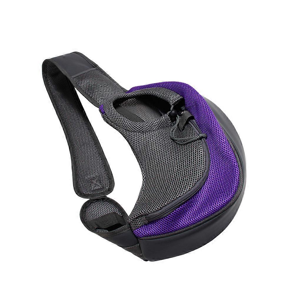 Pet Carrying Shoulder Bag for Storage Purple Polyester Material