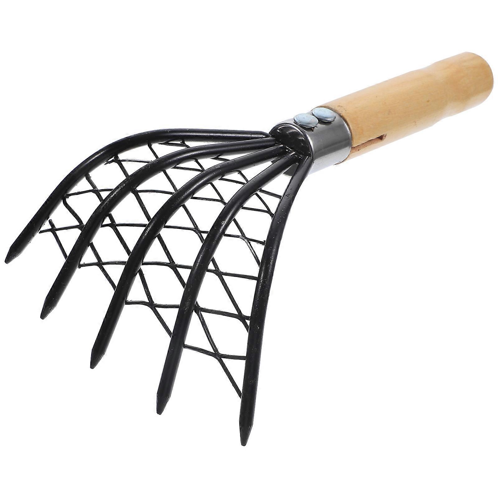 Beach Digging Rake Stainless Steel Clam Rake with Net 1Pcs