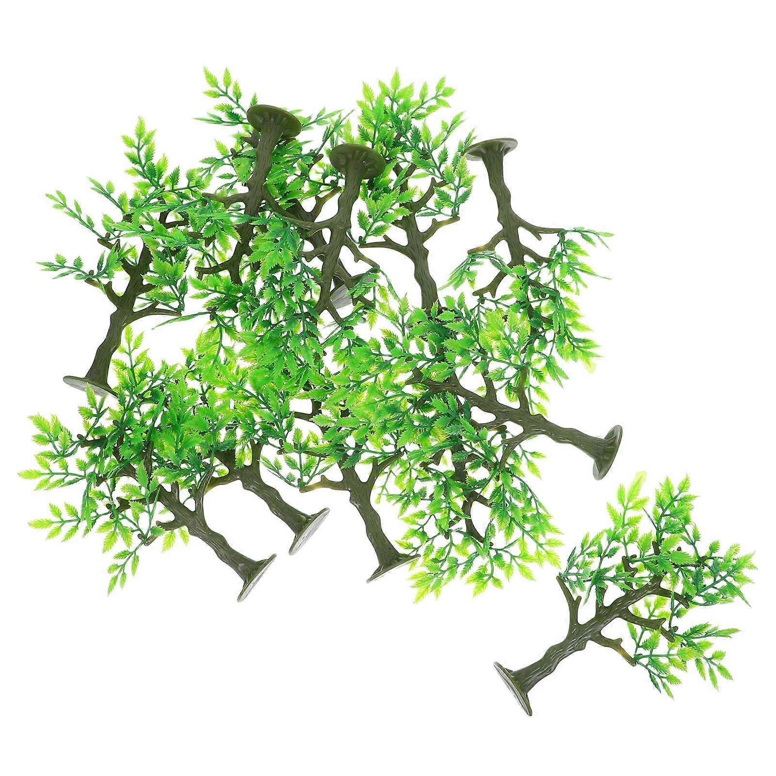 Sand Table Decorative Trees Model Trees for Crafts 12Pcs Plastic Green Miniature