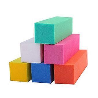 Soft Sponge Nail File Block Set – Square Sanding & Polishing Tool, 7 Colours, Orange