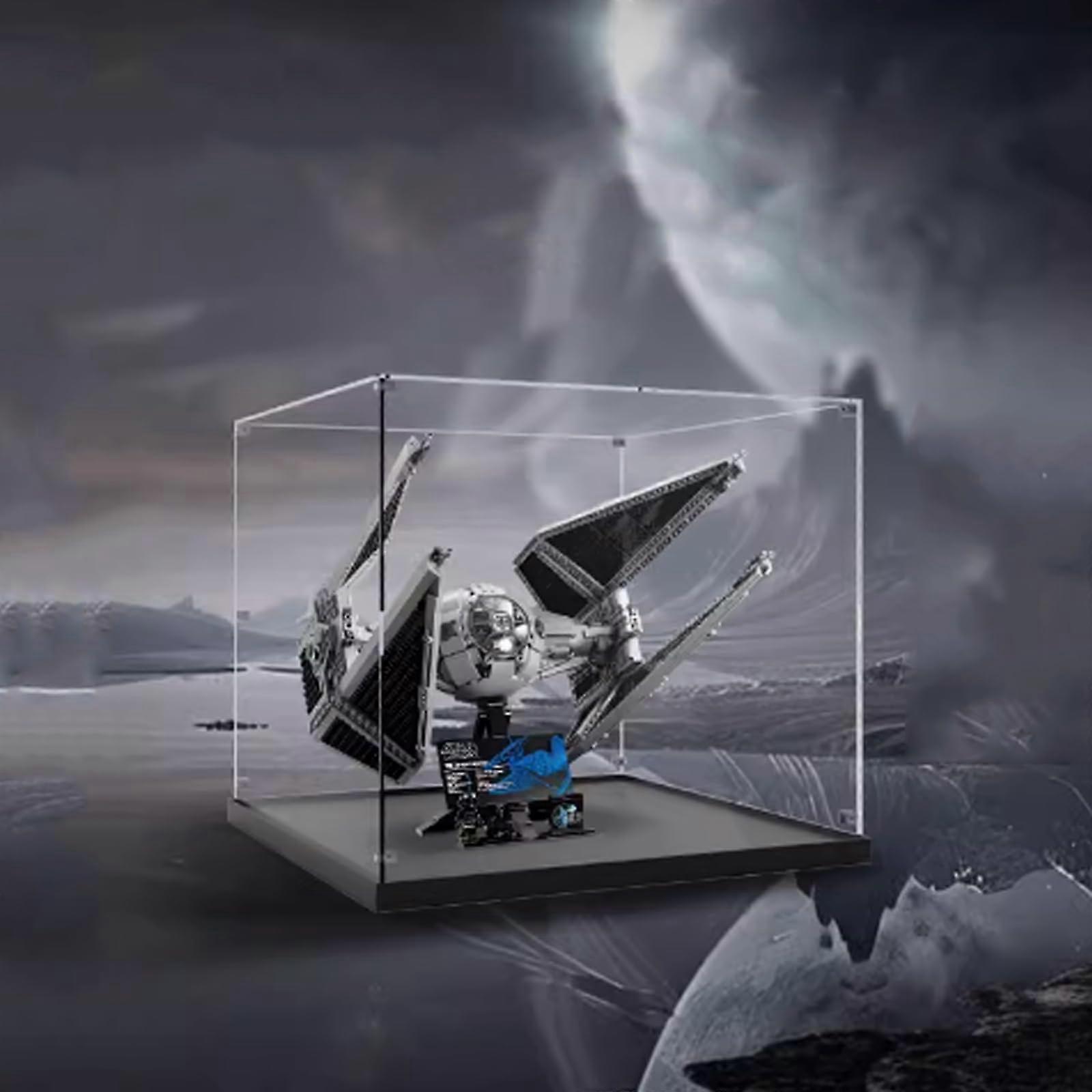 Display Case for  75382 TIE Interceptor, Clear Dustproof Thick Acrylic Protective Box, Transparent