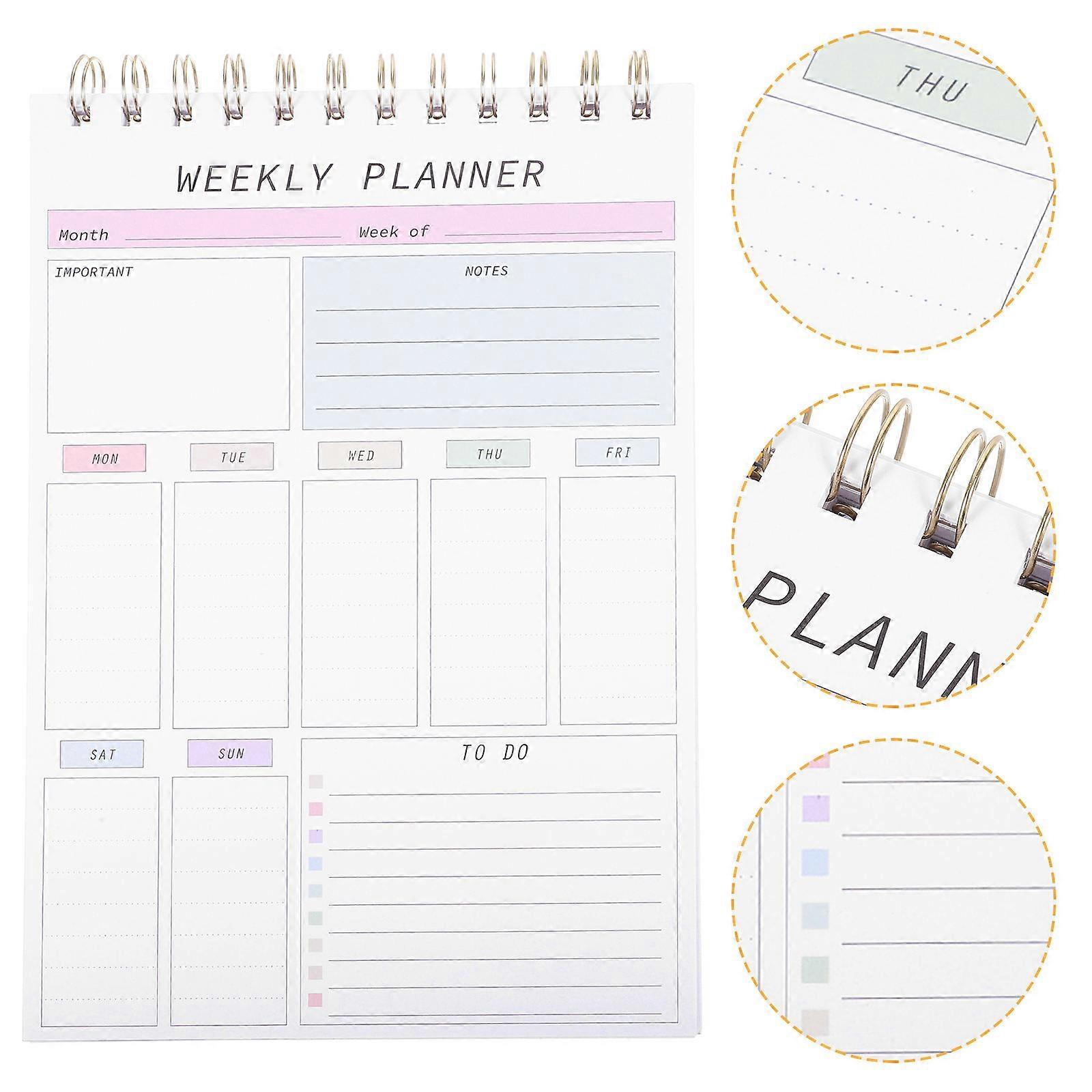 Daily to Do List Planner for Notes with 2Pcs Assorted Color Notepad Set