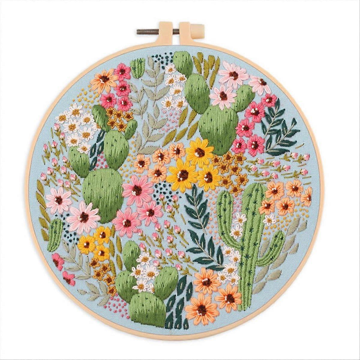 Embroidery Kit with Thread Needles,C