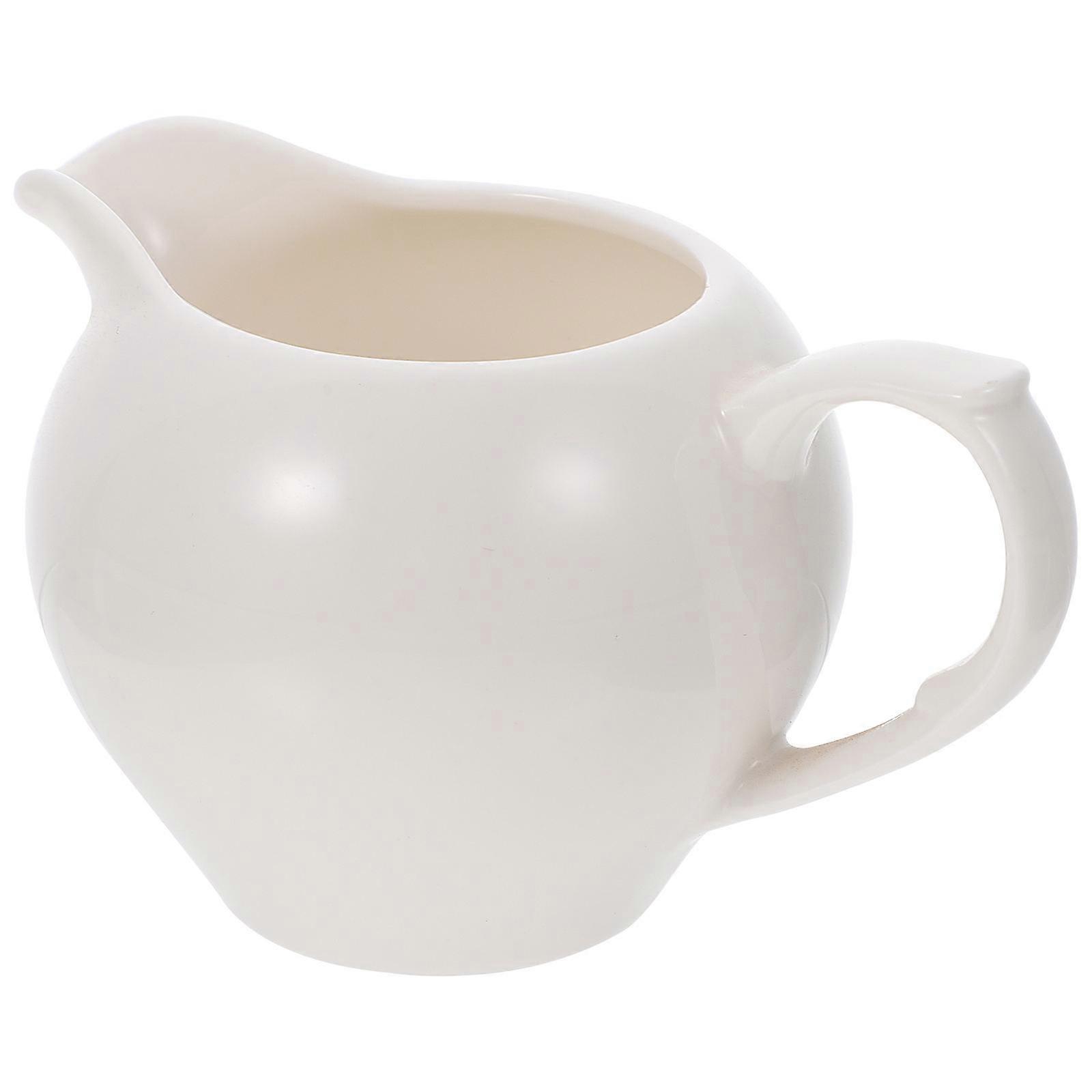 Small White Ceramic Serving Jugs Milk Cup 1Pcs