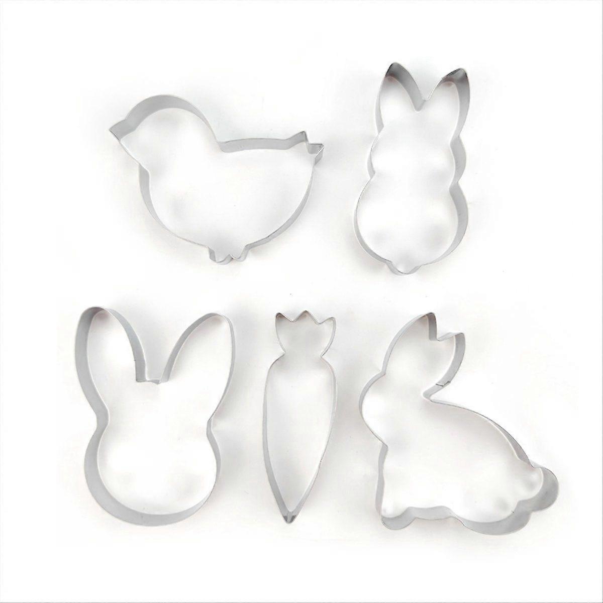 5 PCS Easter Cookie Moulds Bunny Carrot Chicks Cookie Moulds