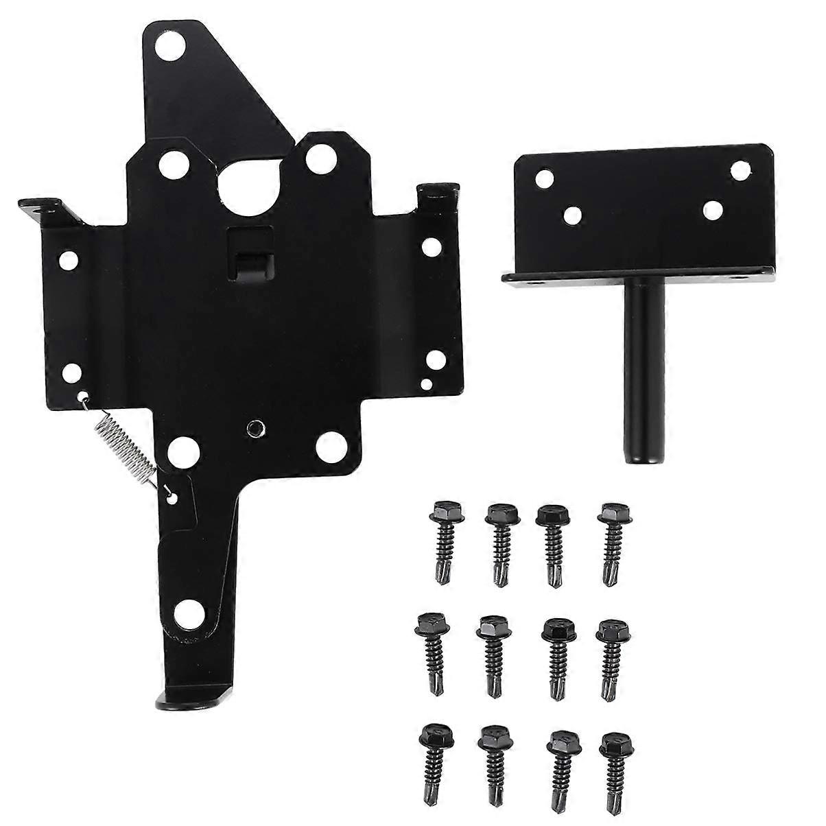 Self Locking Gate Latch Post Mount Padlockable for Swinging Gates and Fence Security