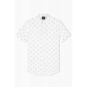 Men's Armani Exchange | Ax Xm000624 Af13184 Repeat Ax Pattern Logo Design Half Sleeve Shirt