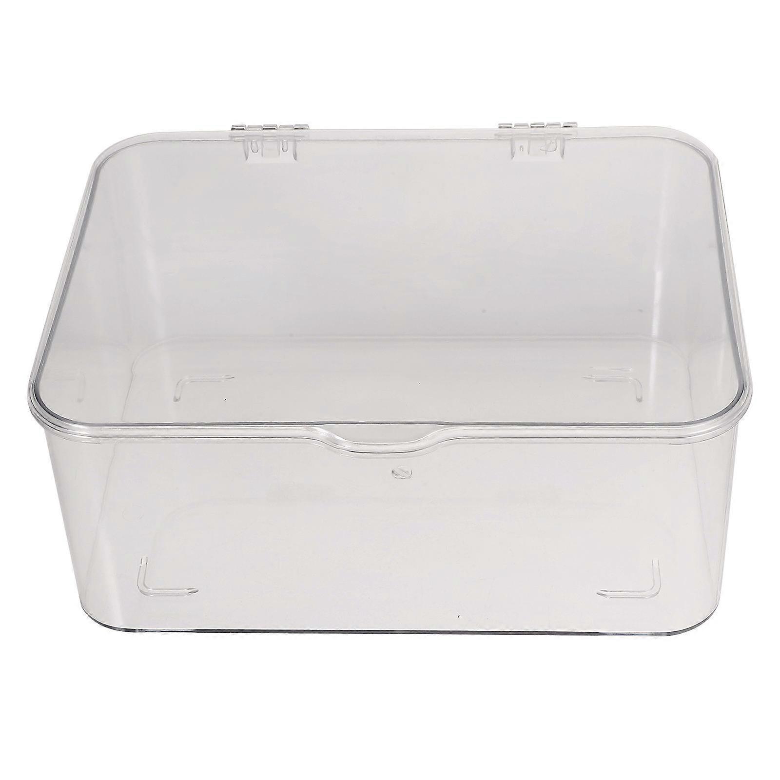 Storage Box Desktop Organizer for Home Use Grey Stackable Dustproof Lid