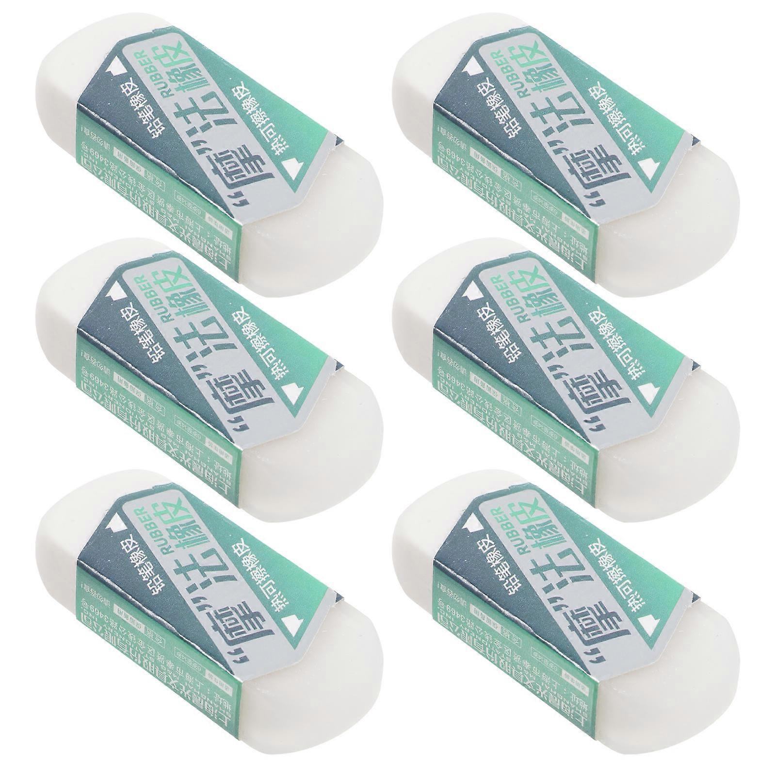 Double Headed Rubber Eraser for Pencils with Dual Function 6Pcs Pack