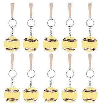 Acrylic Baseball DIY Keychain Set, 12 Pieces for Key Bag Decoration